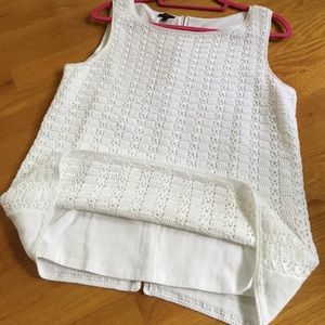 Talbots Sleeveless white knit top size medium